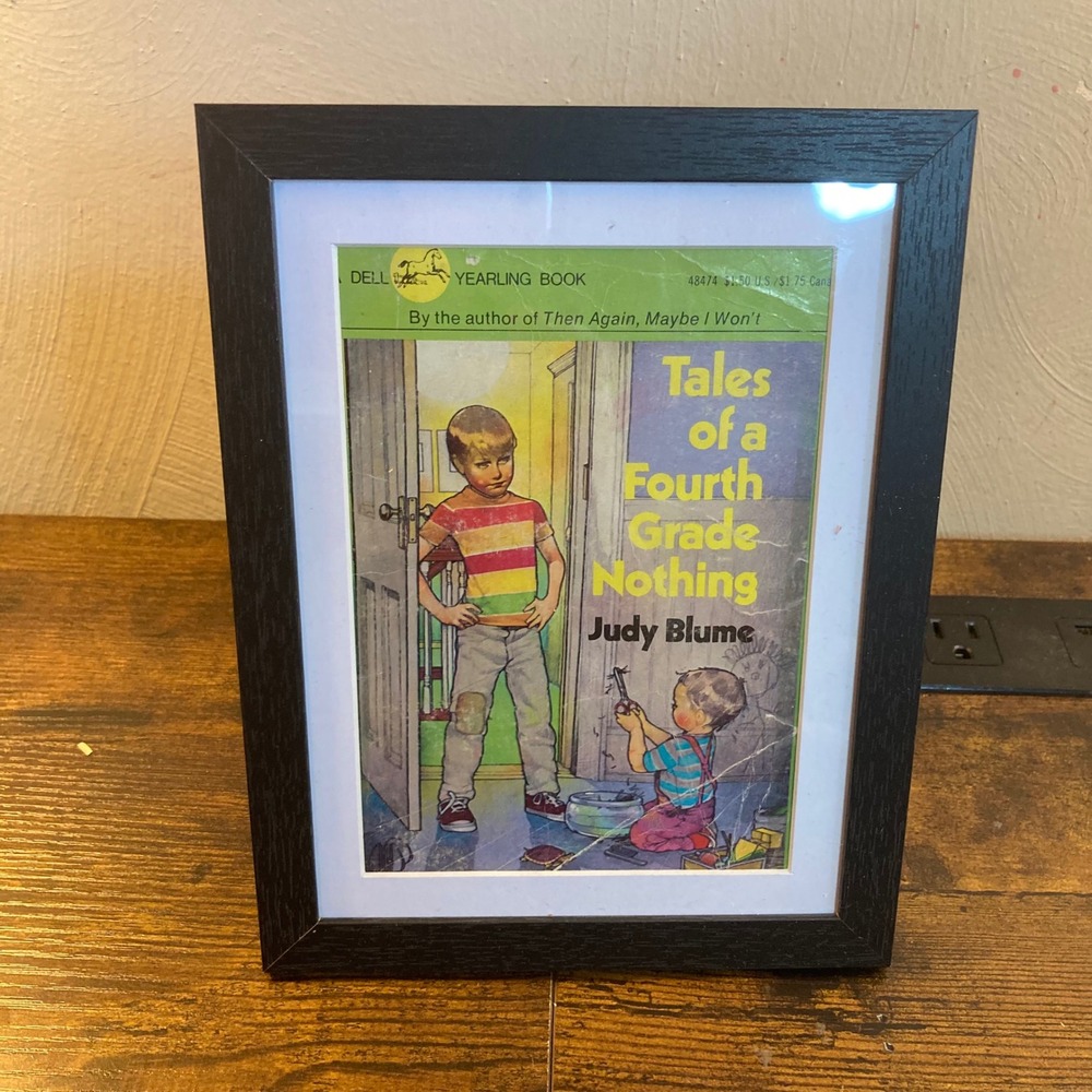 Judy Blume Fudge Tales of a Fourth Grade Nothing Framed Book Cover Art Vtg Decor